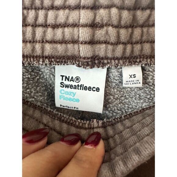 TNA Sweatfleece Cozy Fleece Pants Women's XS Joggers Brown - Picture 3 of 4